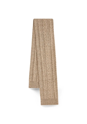 Hoss Intropia cable-knit ribbed scarf - Neutrals