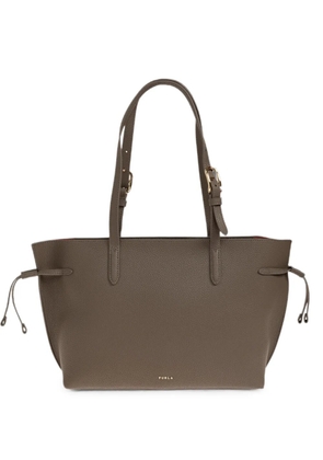 Furla grainy leather tote bag - Brown