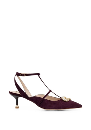 LIU JO crystal-embellished pointed-toe pumps - Purple