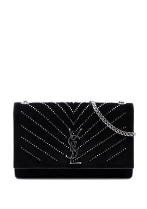 Saint Laurent Pre-Owned 2016 Suede Crystal Monogram Kate crossbody bag - Black
