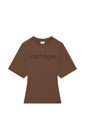 Courrèges logo-print short-sleeve T-shirt - Brown