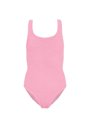 Hunza G Coverage crinkle-effect square-neck swimsuit - Pink