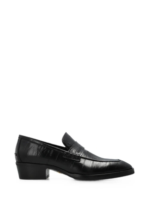 Jimmy Choo Wilder embossed leather loafers - Black