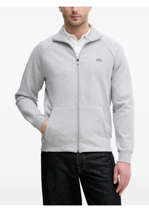 Lacoste logo-patch zip-up sweater - Grey