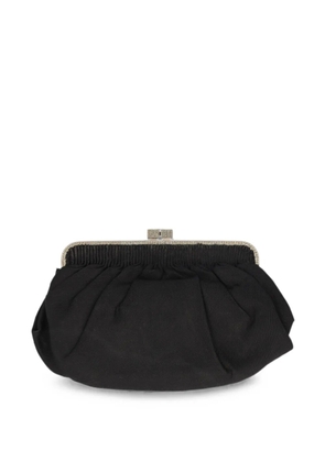 Pirovano Vintage cotton clutch bag - Black