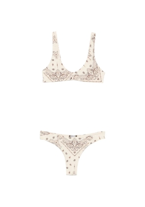 VENUJA paisley-print crystal-embellished bikini - Neutrals