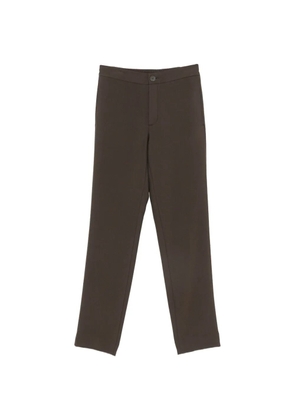 SANDRO monogram-pattern straight-leg trousers - Brown