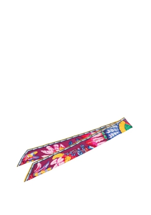Hermès Pre-Owned 2000-2026 Brazil Feather Silk Twilly Scarf scarves - Purple
