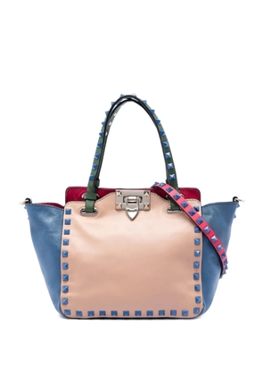 Valentino Garavani Pre-Owned 2000-2017 Mini Leather Colorblock Rockstud Trapeze satchel - Neutrals
