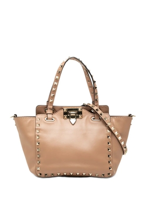 Valentino Garavani Pre-Owned 2000-2017 Mini Leather Rockstud Trapeze satchel - Brown