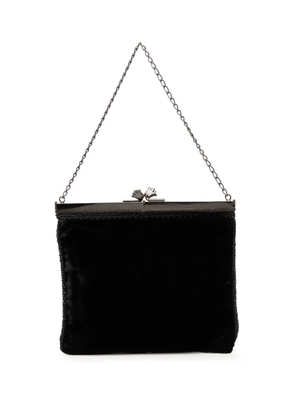 Prada Pre-Owned 1990-2000 Velluto Ricamo Tulip Kisslock Frame Bag handbag - Black
