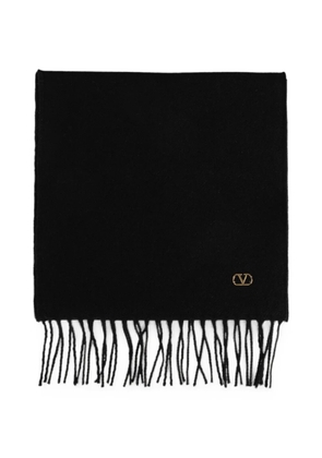 Valentino Garavani VLogo Signature fringed scarf - Black
