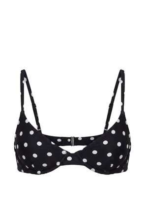Nicholas Deniz bikini top - black ivory polka dot