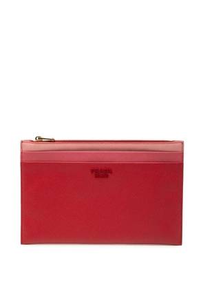 Prada Pre-Owned 2010-2026 Tricolor Saffiano Zippered Portfolio clutch bag