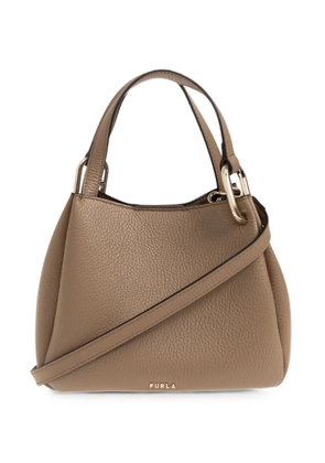 Furla mini Nuvola grained leather tote bag - Neutrals