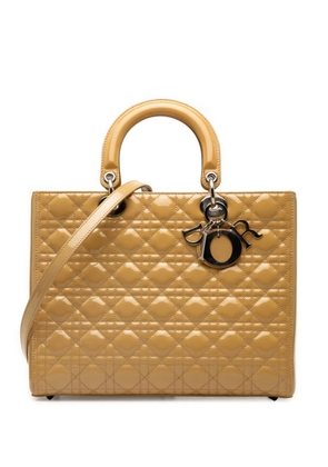 Christian Dior Pre-Owned 2011 Large Patent Cannage Lady Dior satchel - Neutrals