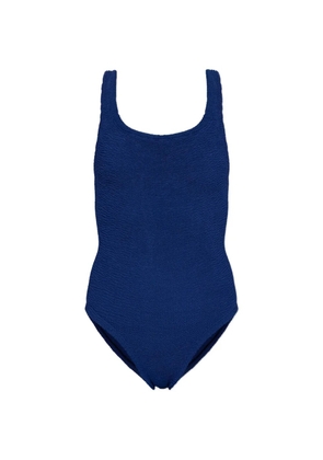 Hunza G Coverage crinkle-effect swimsuit - Blue