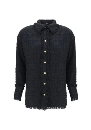 Balmain fringed tweed jacket - Black