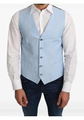 Dolce & Gabbana V-neck button-up waistcoat - Blue