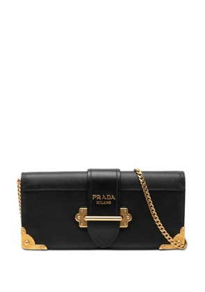 Prada Pre-Owned 2010-2026 City Calf and Saffiano Cahier Chain Clutch crossbody bag - Black