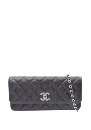 CHANEL Pre-Owned 2021-2026 CC Quilted Caviar Clutch With Chain crossbody bag - Black