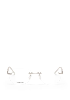 Tag Heuer Eyewear rimless rectangle-frame glasses - White