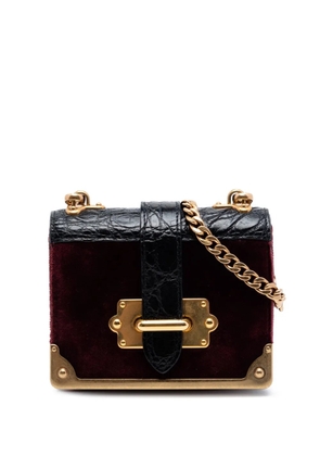 Prada Pre-Owned 2010-2026 Micro Croc Embossed Leather Trimmed Velluto Cahier crossbody bag - Red