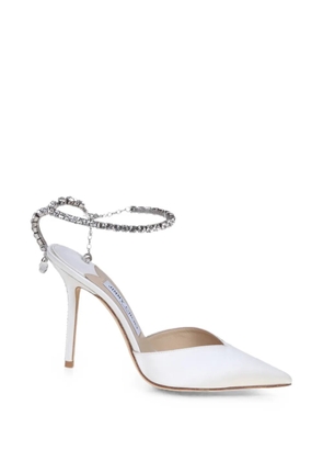 Jimmy Choo Saeda crystal-embellished pumps - White