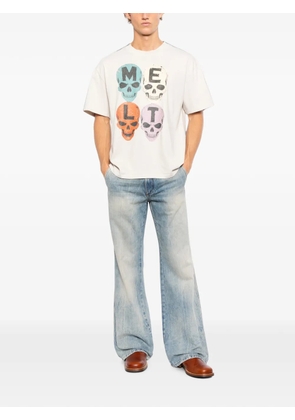 Melt skull-print T-shirt - Neutrals