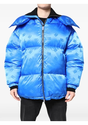 Dolce & Gabbana logo-print quilted jacket - Blue