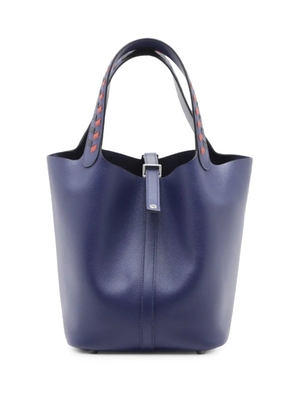 Hermès Pre-Owned 2019 Epsom Tressage Picotin Lock 22 handbag - Blue