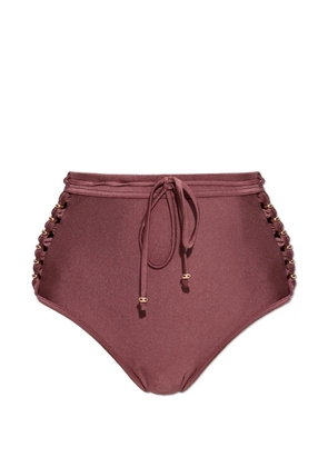 ZIMMERMANN bead-embellished lace-up bikini bottoms - Purple