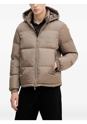 Armani Exchange hooded puffer jacket - Neutrals