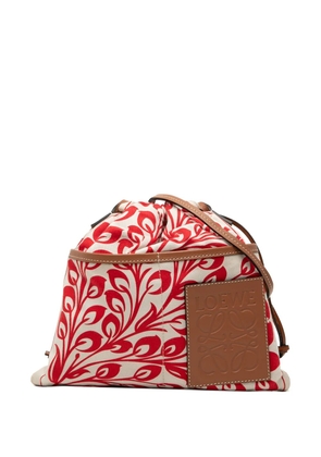 Loewe Pre-Owned 2020 William de Morgan Small Anagram Canvas Drawstring crossbody bag - White
