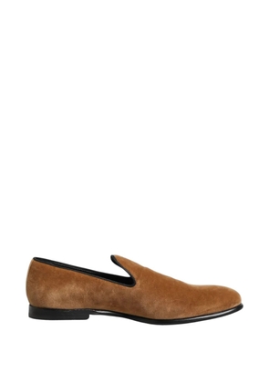 Dolce & Gabbana velvet slip-on loafers - Brown