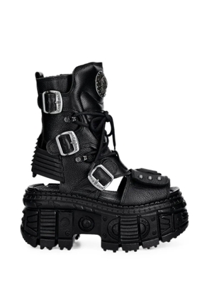 NEW ROCK buckle-fastening platform sandals - Black