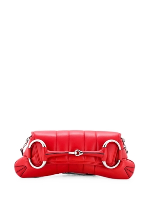Gucci Pre-Owned Horsebit Chain Shoulder Bag Vertical Quilted Leather Medium clutch bag - Red
