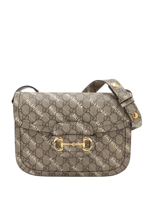 Gucci Pre-Owned 2016-2026 Balenciaga Medium GG Supreme Horsebit 1955 shoulder bag - Neutrals
