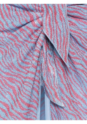 Oséree animalier-print lurex pareo - Blue