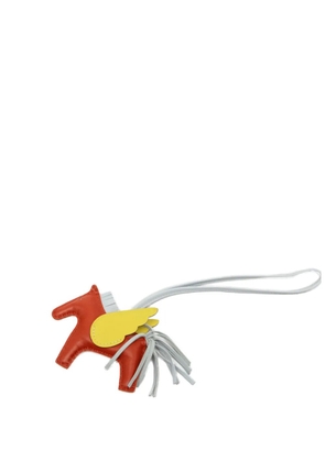 Hermès Pre-Owned 2021 Milo Lambskin and Swift Grigri Rodeo Pegase Bag Charm PM key chain - Orange