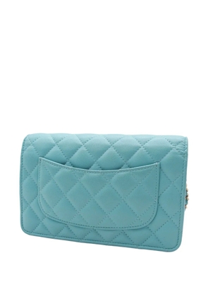 CHANEL Pre-Owned 2021-2026 CC Quilted Caviar Glitter Roller Skate Wallet On Chain crossbody bag - Blue
