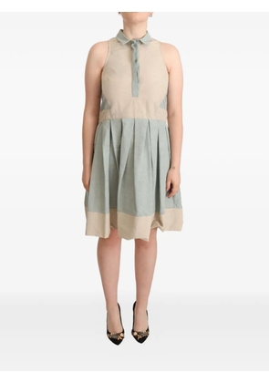 'Comeforbreakfast' pleated A-line mini dress - Blue