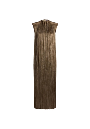 Ralph Lauren Collection Virna bark-pleated midi dress - Gold
