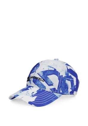Karl Lagerfeld Jeans abstract-print logo-patch baseball cap - White