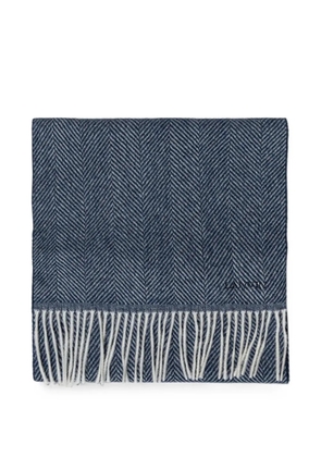 Lanvin herringbone-pattern fringed scarf - Blue