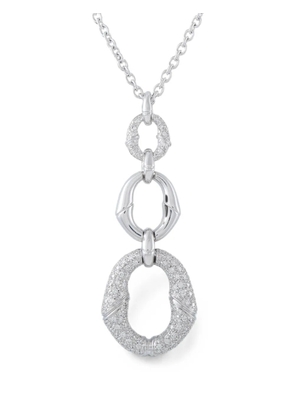 Gucci Pre-Owned Bamboo-pendant diamond necklace - Silver