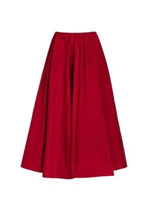 STAUD Milano pleated high-waisted skirt - Red