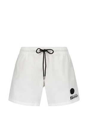 Plein Sport logo-patch drawstring swim shorts - White