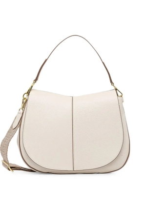 GIANNI CHIARINI Helena Round grained leather tote bag - Neutrals
