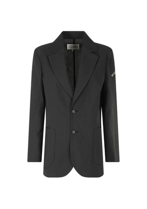 MM6 Maison Margiela logo-print single-breasted jacket - Black